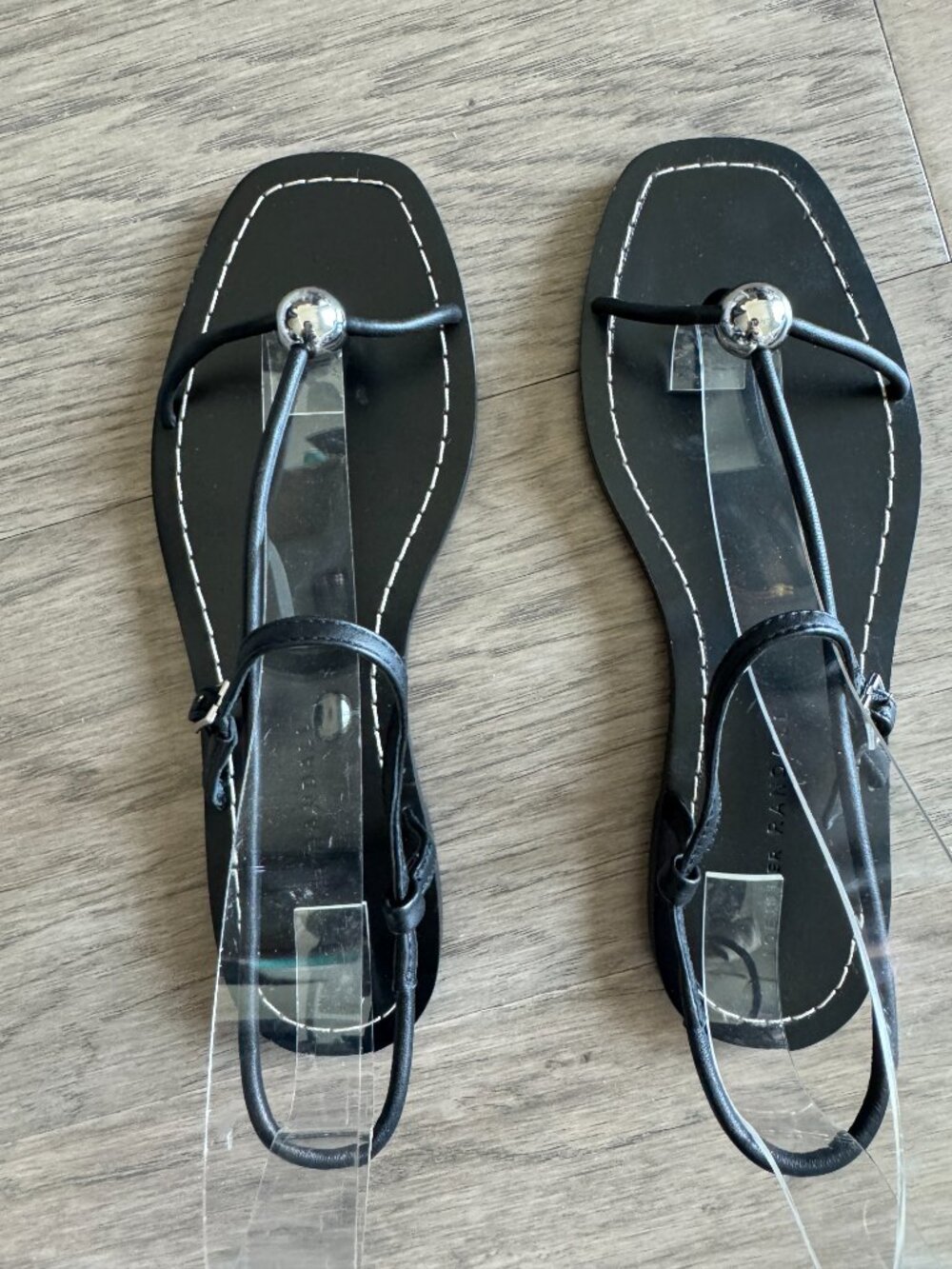 NEW Loeffler Randall size 7 Lara Black Leather Sandal - Picture 3 of 6